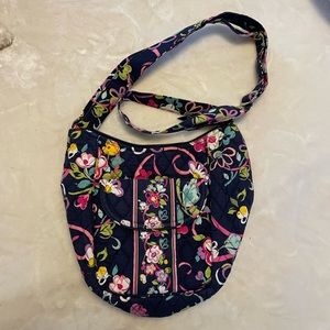 Vera Bradley navy and floral cross body purse